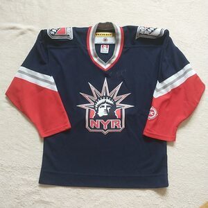 New York Rangers KOHO Authentic On-Ice Jersey Statue Liberty Signed Youth L/XL